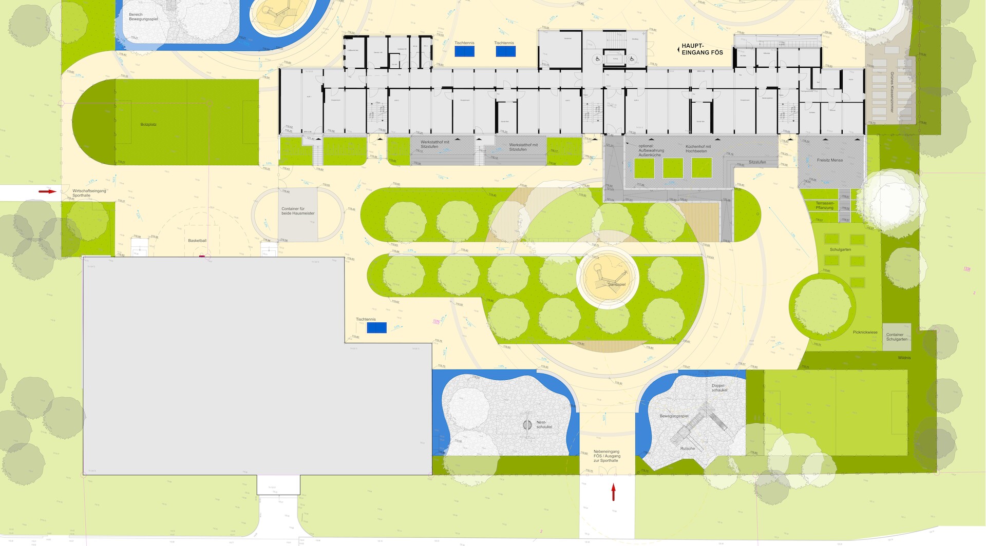 Lageplan mit Au&szlig;enanlagen